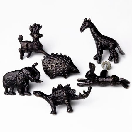 Antique Animals Iron Cabinet Knobs 6 Pieces